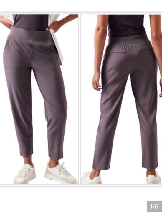 Athleta Pants - Athleta Brooklyn Dark Purple Ankle Pant Tapered Travel Work